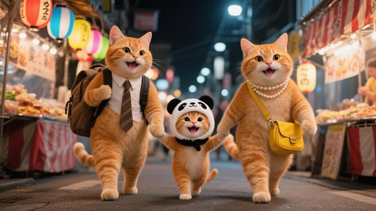 Фейерверк мечты котёнка ✨ | Спонтанная и исцеляющая семейная поездка в Японию! | Полезная анимация