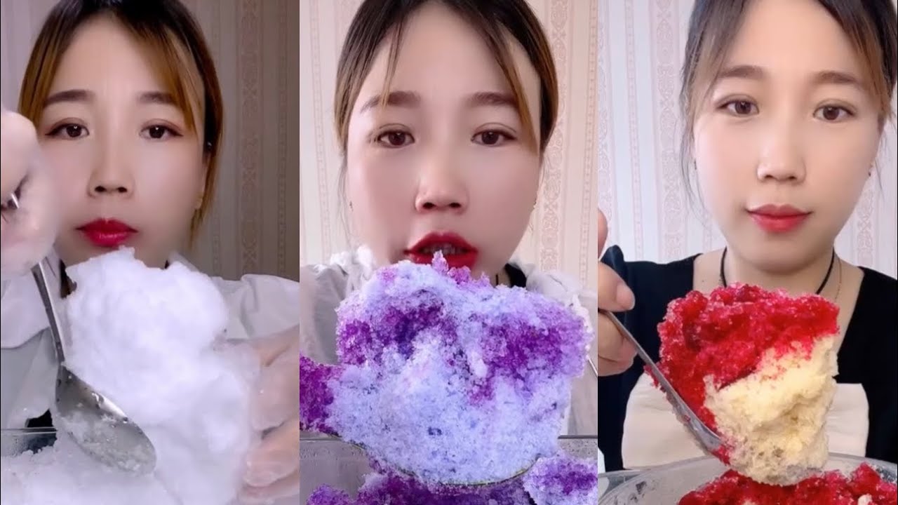 ASMR Qian Shaved Ice Eating| Huge Bites