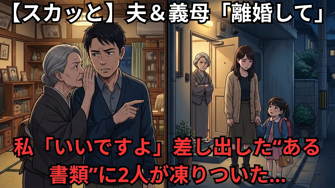 【スカッと】夫＆義母「離婚して」→私「いいですよ」差し出した“ある書類”に2人が凍りついた…