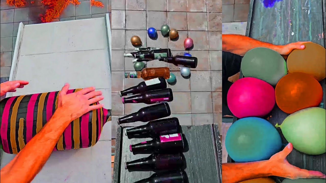 Breaking Glass Bottles /Breaking glass Glass Bottle & Balloon Drops | 🔥Crushing crunch & soft things