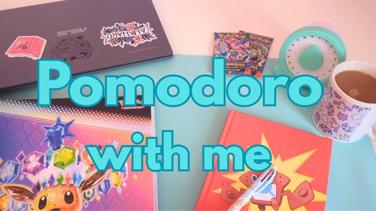 ASMR Pomodoro Sprints for Studying or Working - with Pokemon Cards!