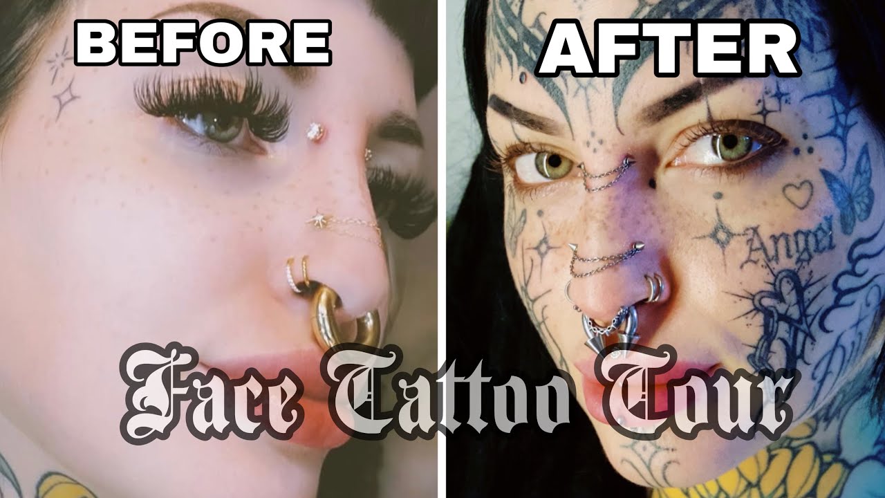 FACE TATTOO TOUR! Blastovers, script work, ornamental & more⚔️
