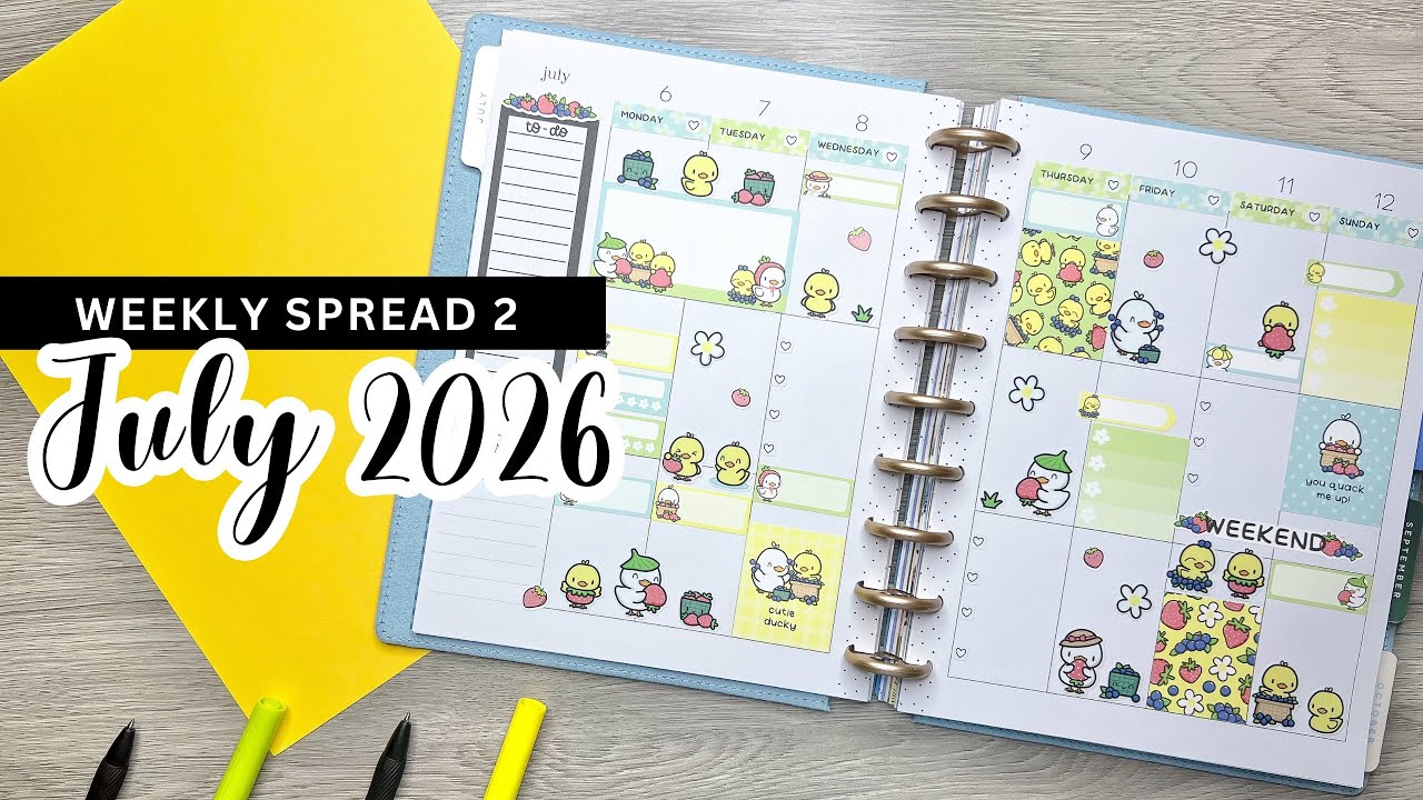 ПЛАНИРУЙТЕ СО МНОЙ || Оформление Happy Planner на июль 2026 (Еженедельный разворот 2)