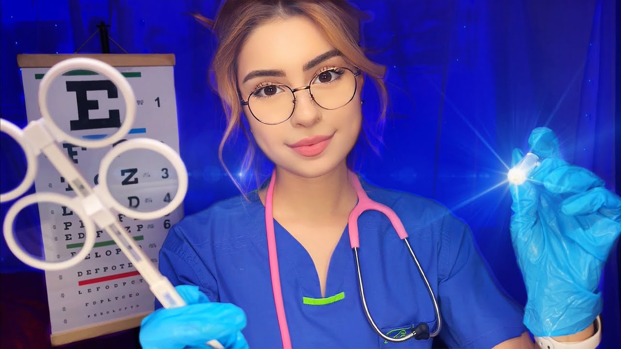 ASMR Real Hospital Eye Exam Lens 1 or 2 Doctor Medical Roleplay, Light Test, Orbital Cranial Nerve