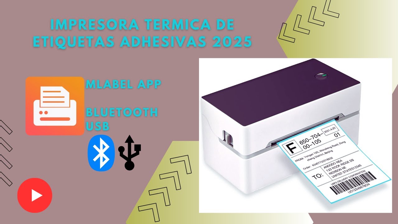 Impresora térmica de etiquetas adhesivas Bluetooth y USB para el 2025 con la app Mlabel
