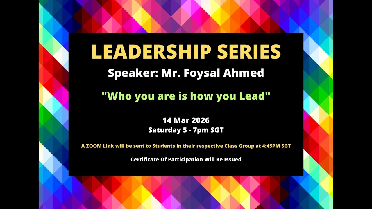 Leadership Series – “Who you are is how you Lead ” – 14 March 2026.