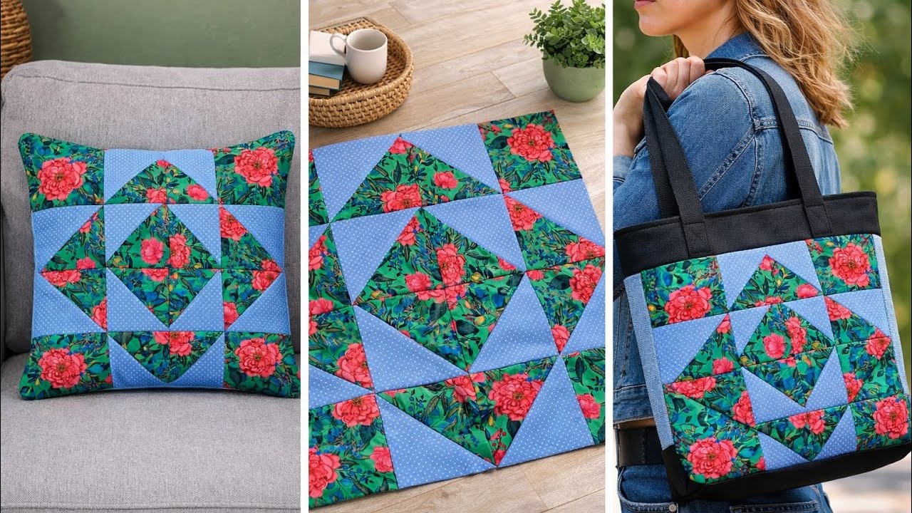 Patchwork com 2 Cores na máquina doméstica 