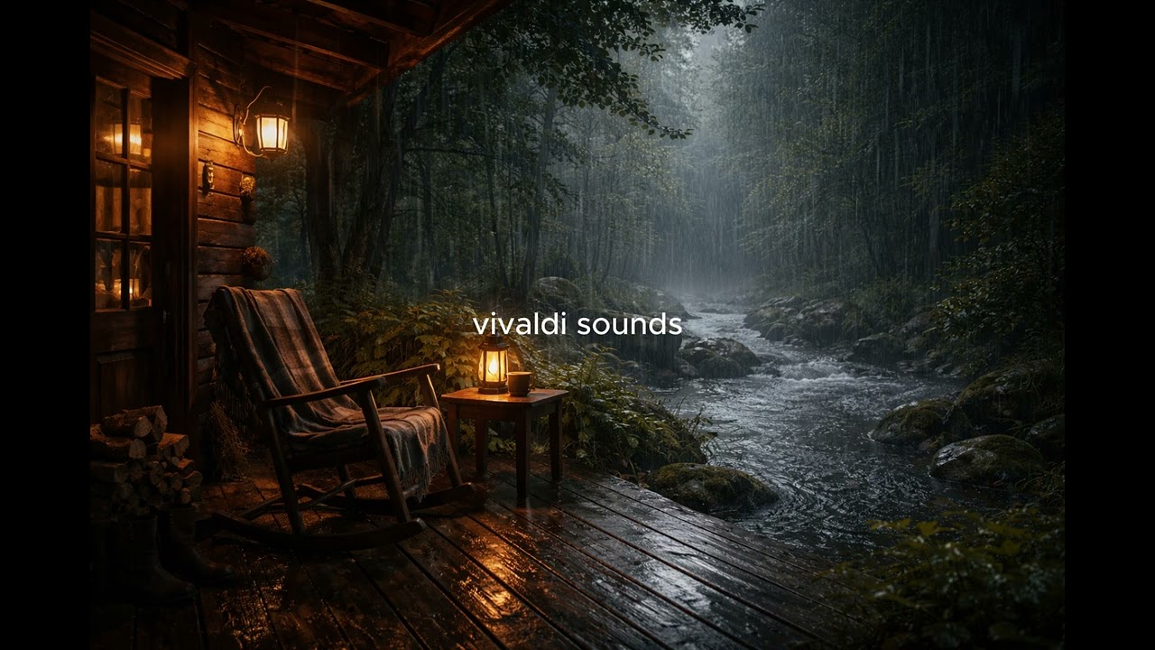Falling Rain Ambience | Cozy Night Rain Sounds for Deep Sleep, Relaxation & Study | Vivaldi Sounds