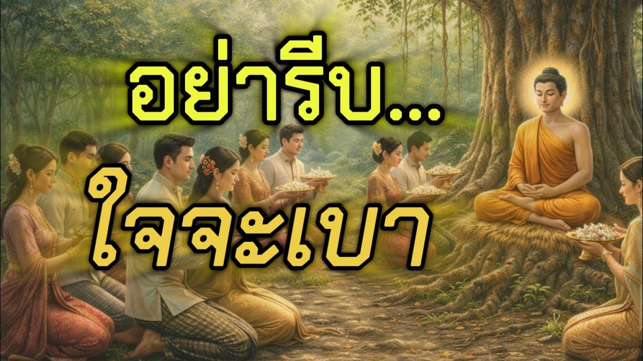การไม่รีบคือการให้สตินำทางเมื่อใจอยู่กับปัจจุบัน ความทุกข์จะค่อยๆเบาลง#คลายทุกข์ด้วยธรรม#ปล่อยวาง 