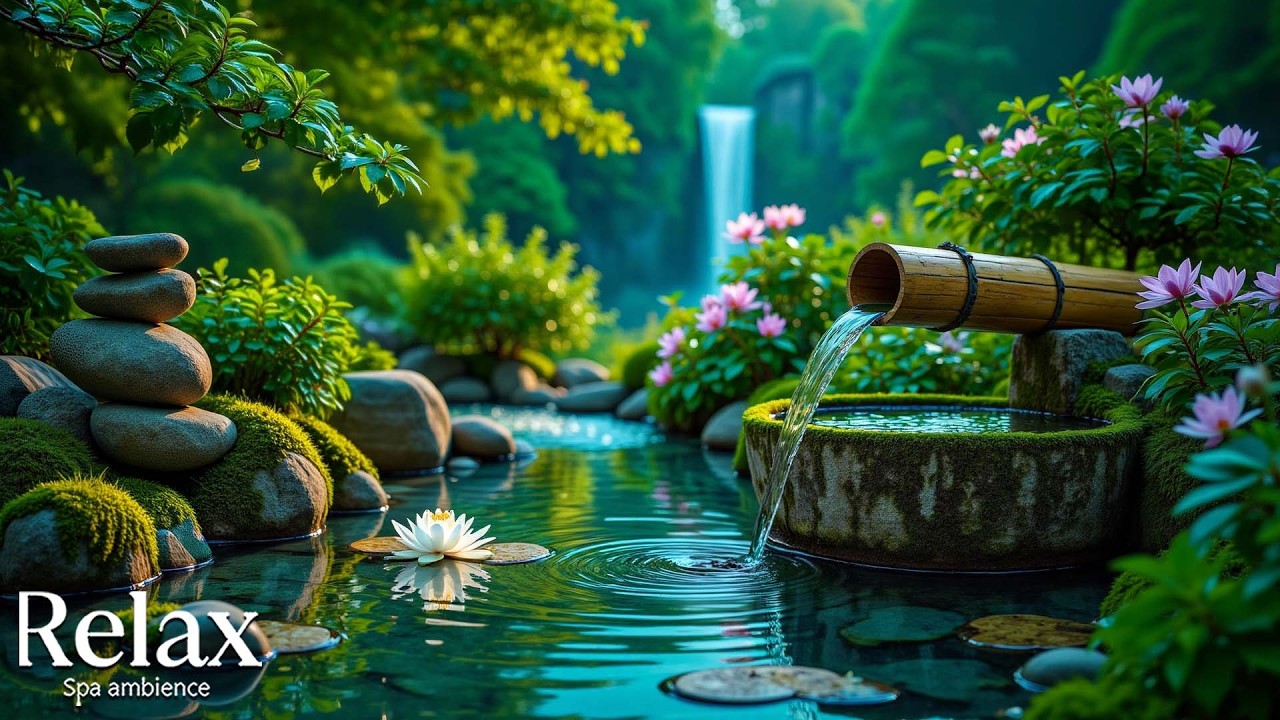 Расслабляющая фортепианная музыка для снятия стресса + звуки воды 🌿 Успокаивающая музыка для сна, с