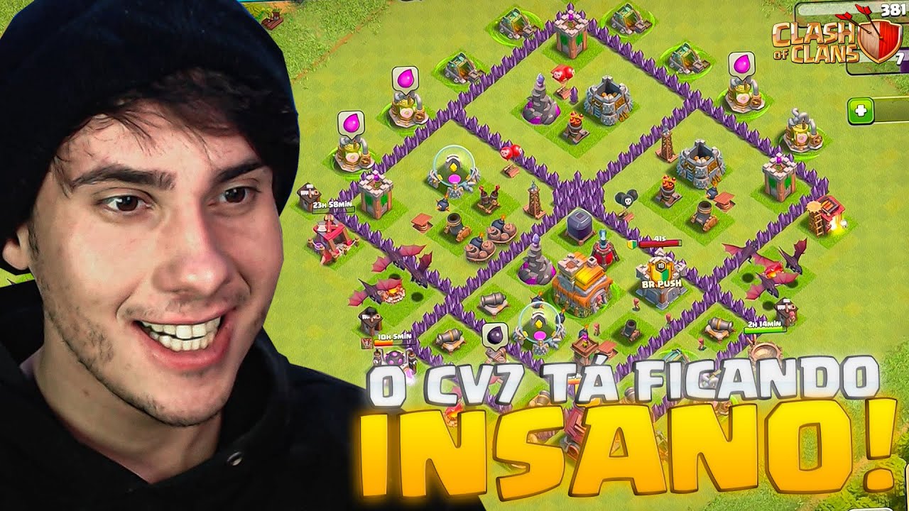 INICIANDO UMA VILA: DRAGÃO NÍVEL 2 E MUROS FULL NO CV7! | EP #8 CLASH OF CLANS