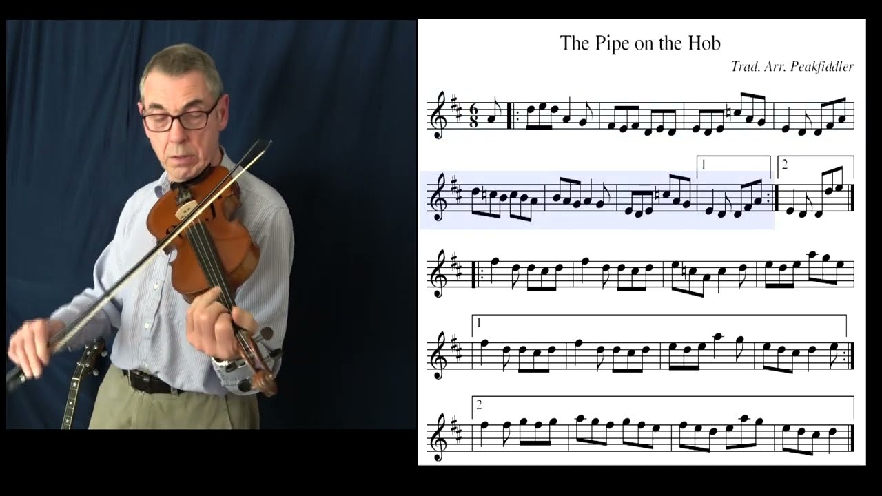 Irish Fiddle Jig - 'The Pipe on the Hob' + slow play-through