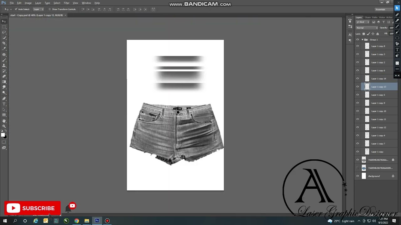 how to make laser design for jeans  short ||photoshop