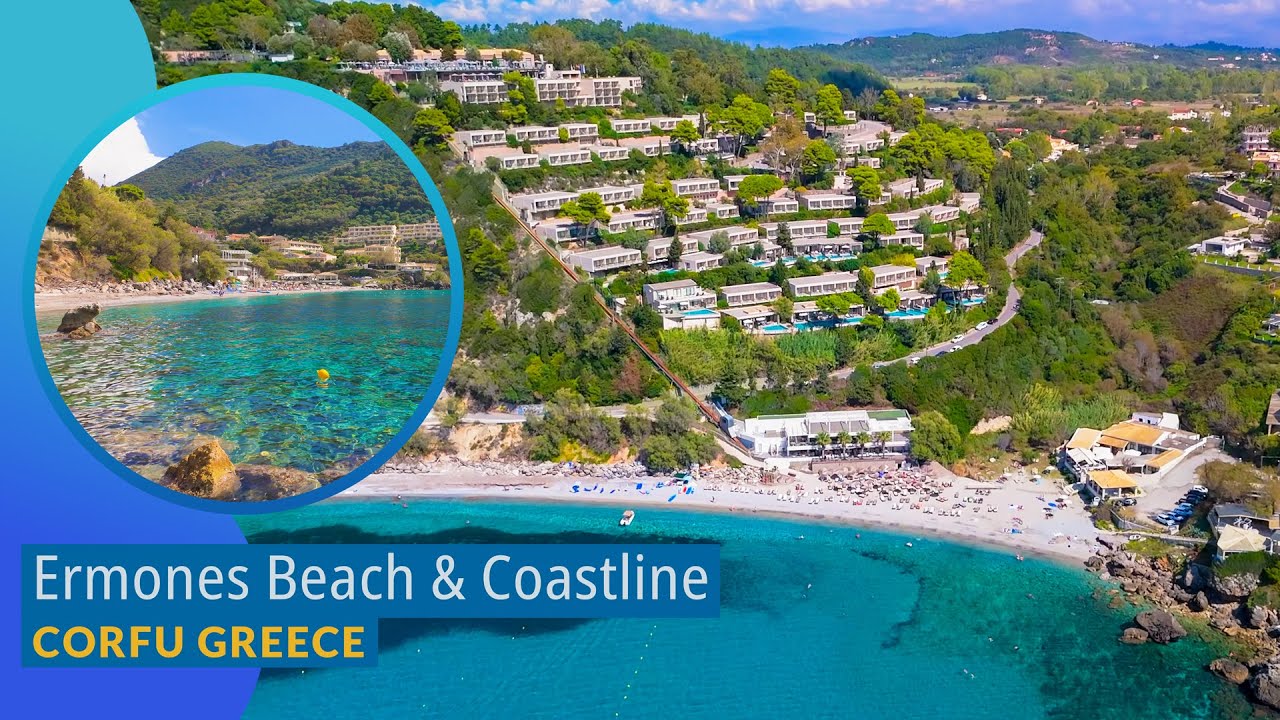 Ermones Corfu Greece | Stunning Secluded Beach & Coastline | Greece Drone Tour 4K