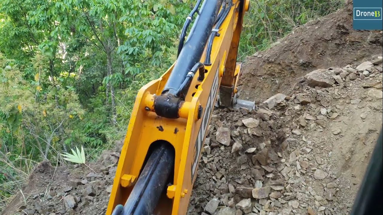 Hilly New Track Construction-Backhoe Loader-Cabin View