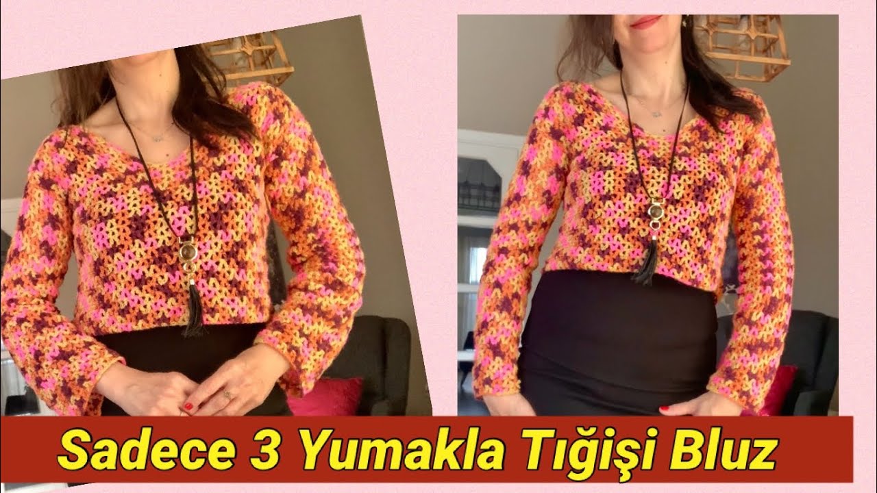 Pratik V Yaka Tığişi Bluz