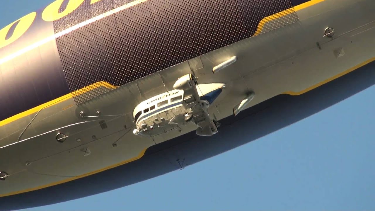 The Good year blimp flying high over EAA Airventure 2010