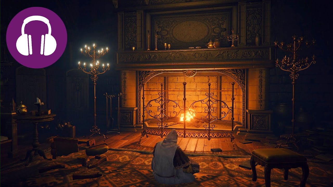 Falling Asleep Next To A COZY FIREPLACE 💤 Relaxing ELDEN RING Ambience | Fire Sounds