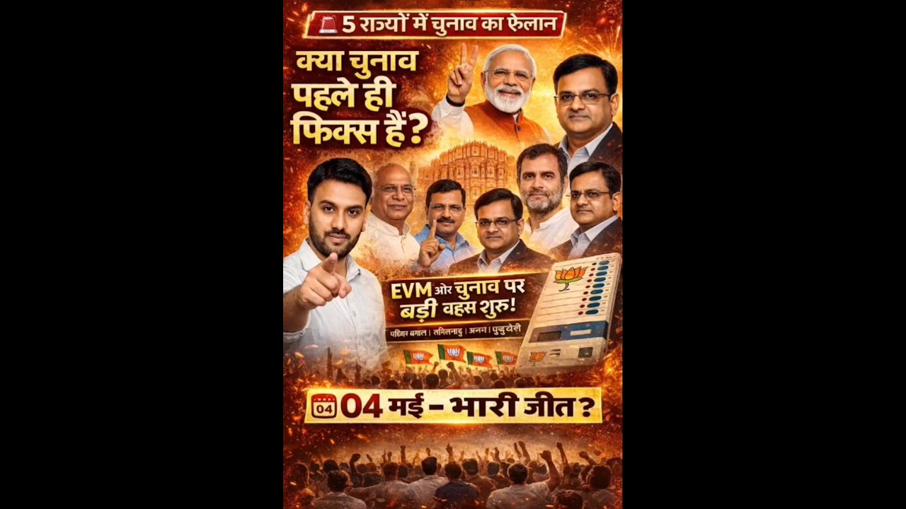 EC ने किया 5 राज्यों का ऐलान! 😱 ज्ञानेश कुमार और EVM का खेल शुरू? | BJP की पक्की जीत! #Election2026