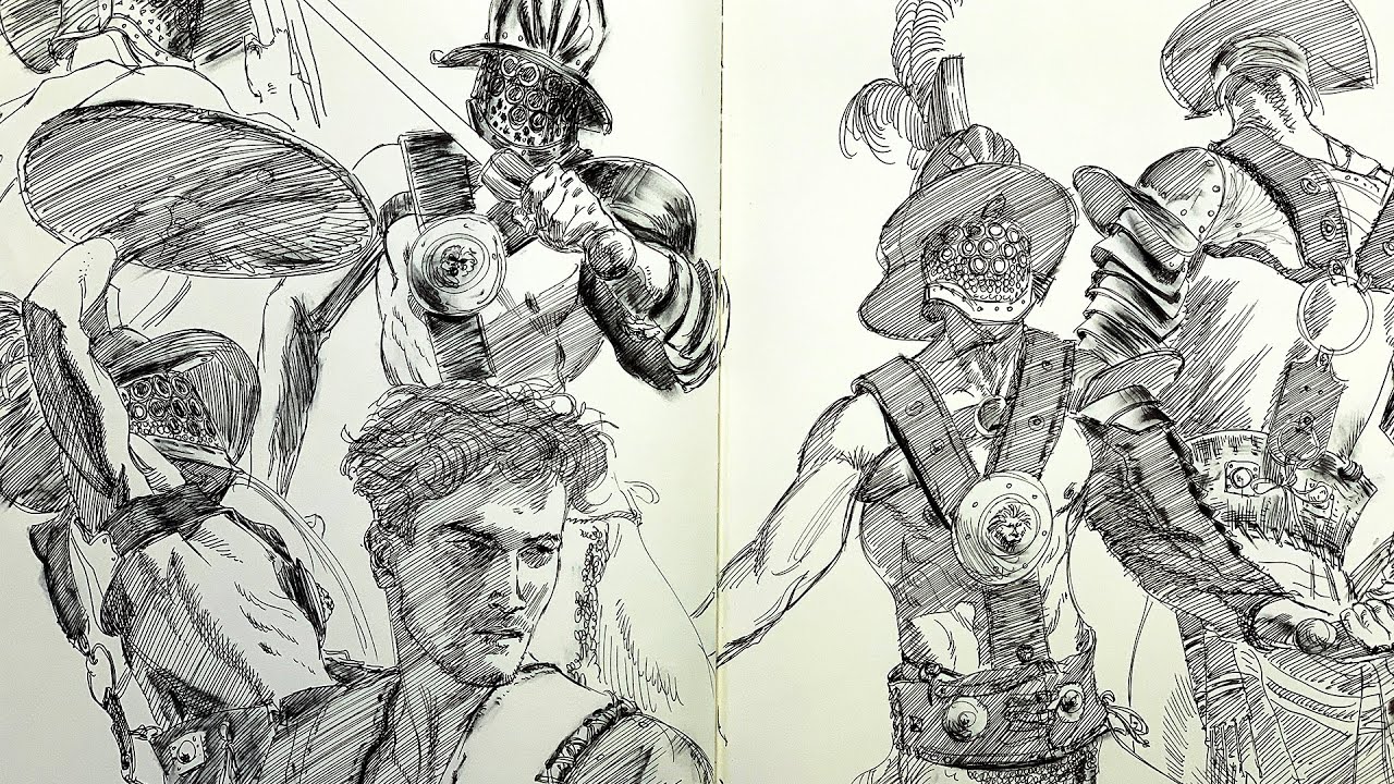 Sketchbook Techniques- Costumed Figures in Ink 2, Gladiator Edition