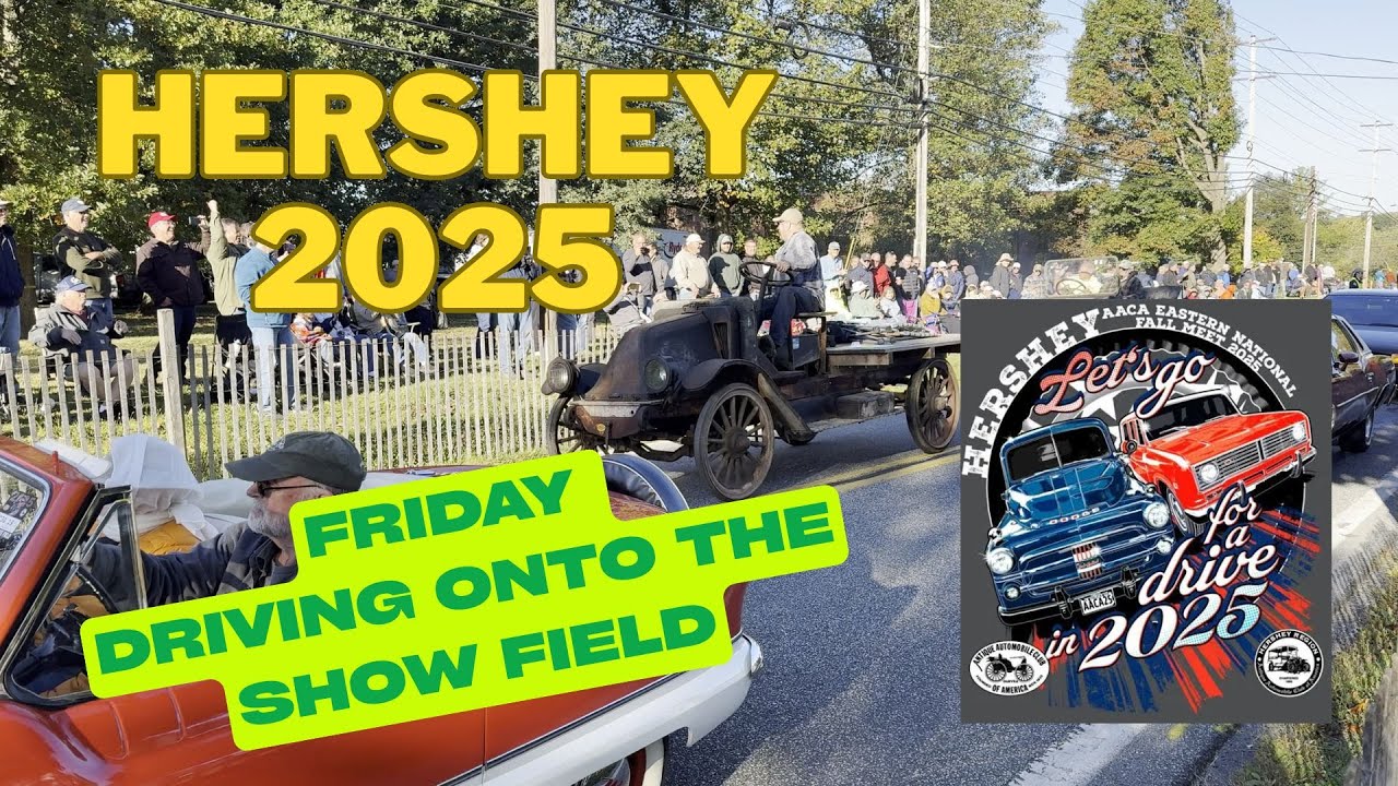 2025 Hershey AACA Fall Meet - Friday - Cars Driving Onto The Show Field