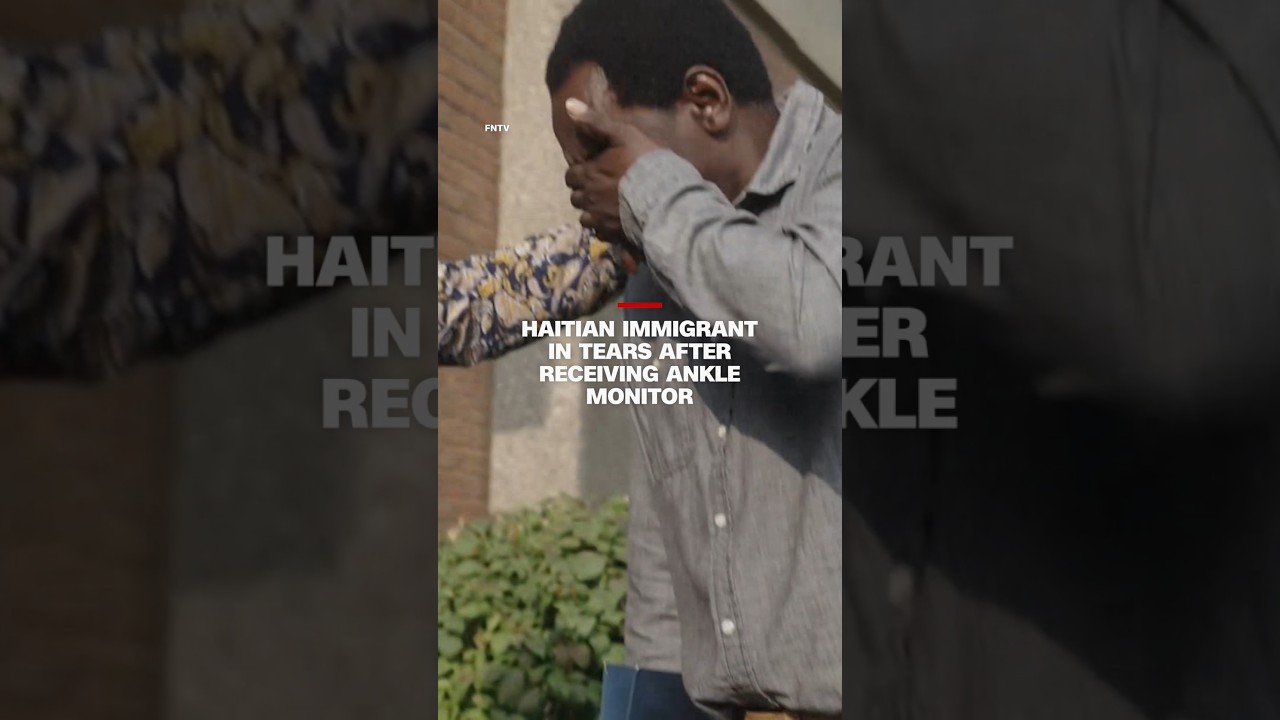 Haitian immigrant in tears after receiving ankle monitor