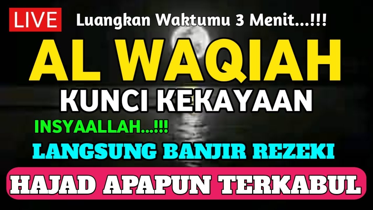 DZIKIR PAGI PEMBUKA REZEKI SURAH AL WAQIAH | AMALAN PEMBUKA REZEKI UNTUK HARI BAHAGIA