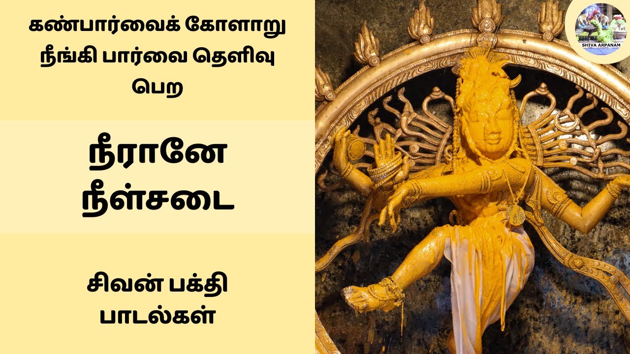 கண்பார்வைக் கோளாறு நீங்கி பார்வை தெளிவு பெற‌ | நோய் தீர்க்கும் பதிகம் | நீரானே நீள்சடை | திருமுறை