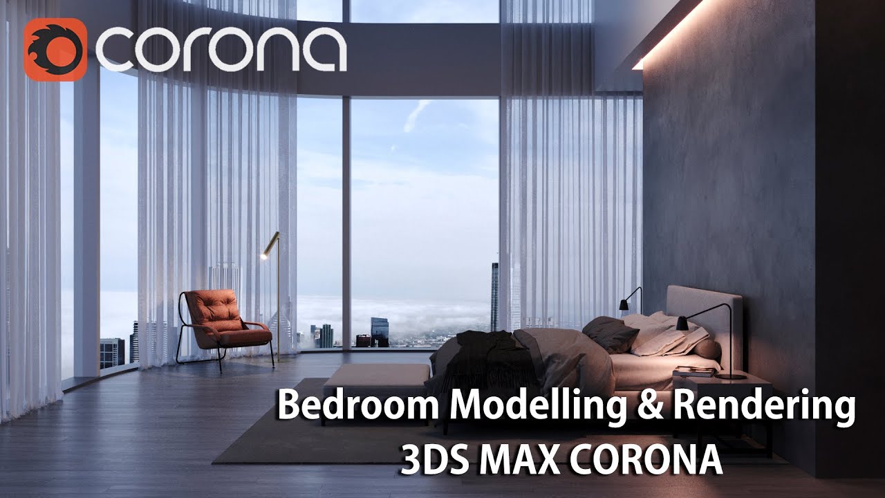 3ds Max Corona Renderer- Bedroom Modelling & Rendering (Interior Designing)