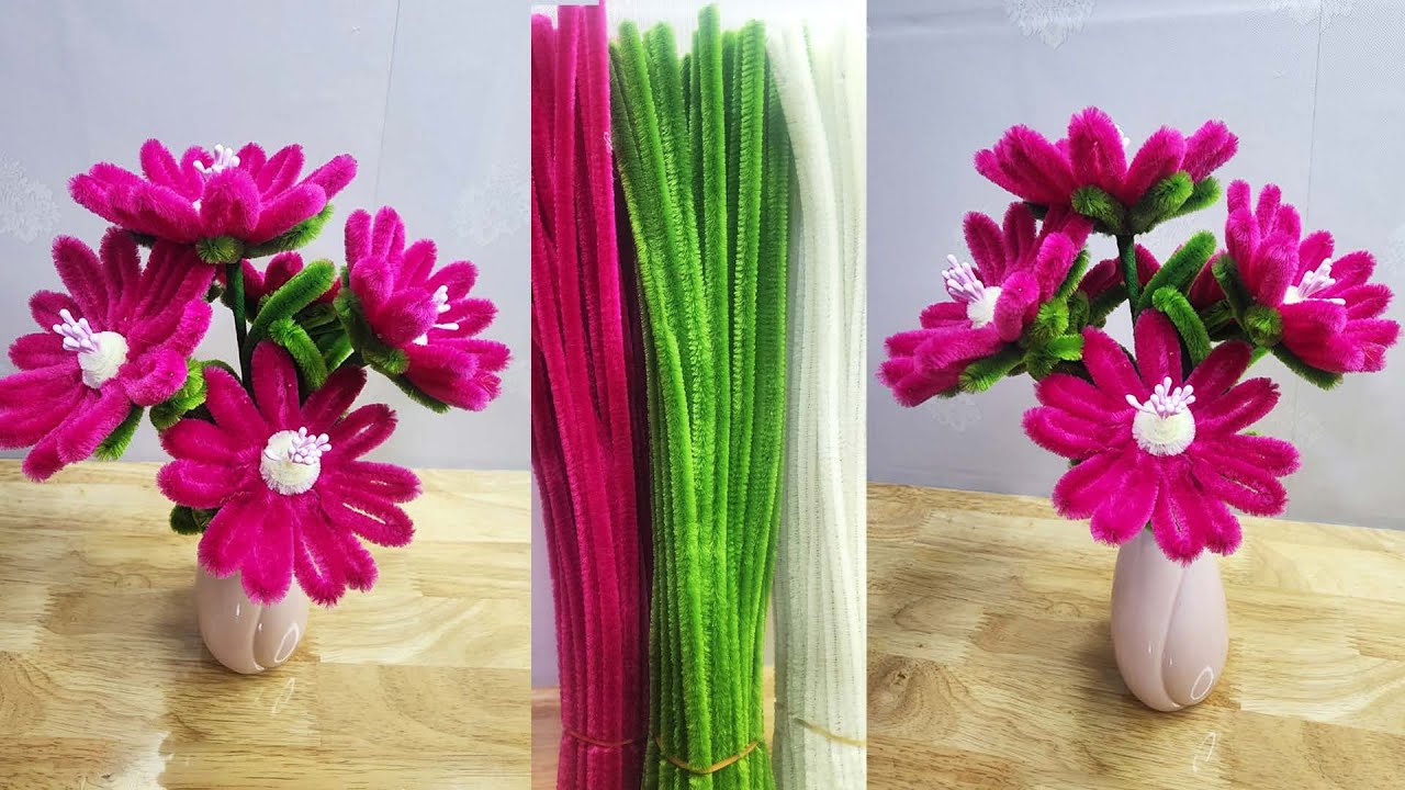How make an easy flower using pipe cleaner | Daisy handmade gift ideas tutorial by Sreyneang
