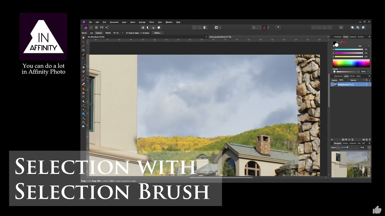 Selection with the Selection Brush in Affinity Photo