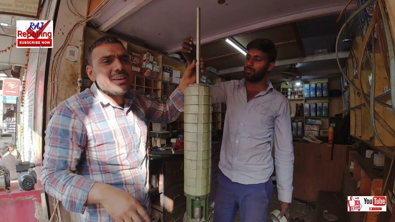 V6 पंप बनाना सीखें Submersible pump) pump Assemble TEXMO V6 12HP motor pump fitting