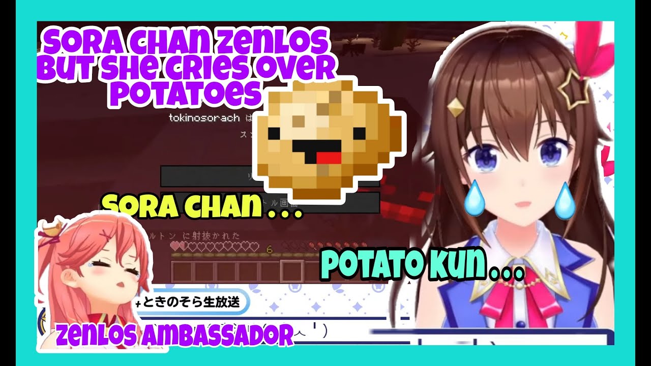 Tokino Sora Cries Over Potatoes After Minecraft Zenloss [Hololive/Eng Sub]