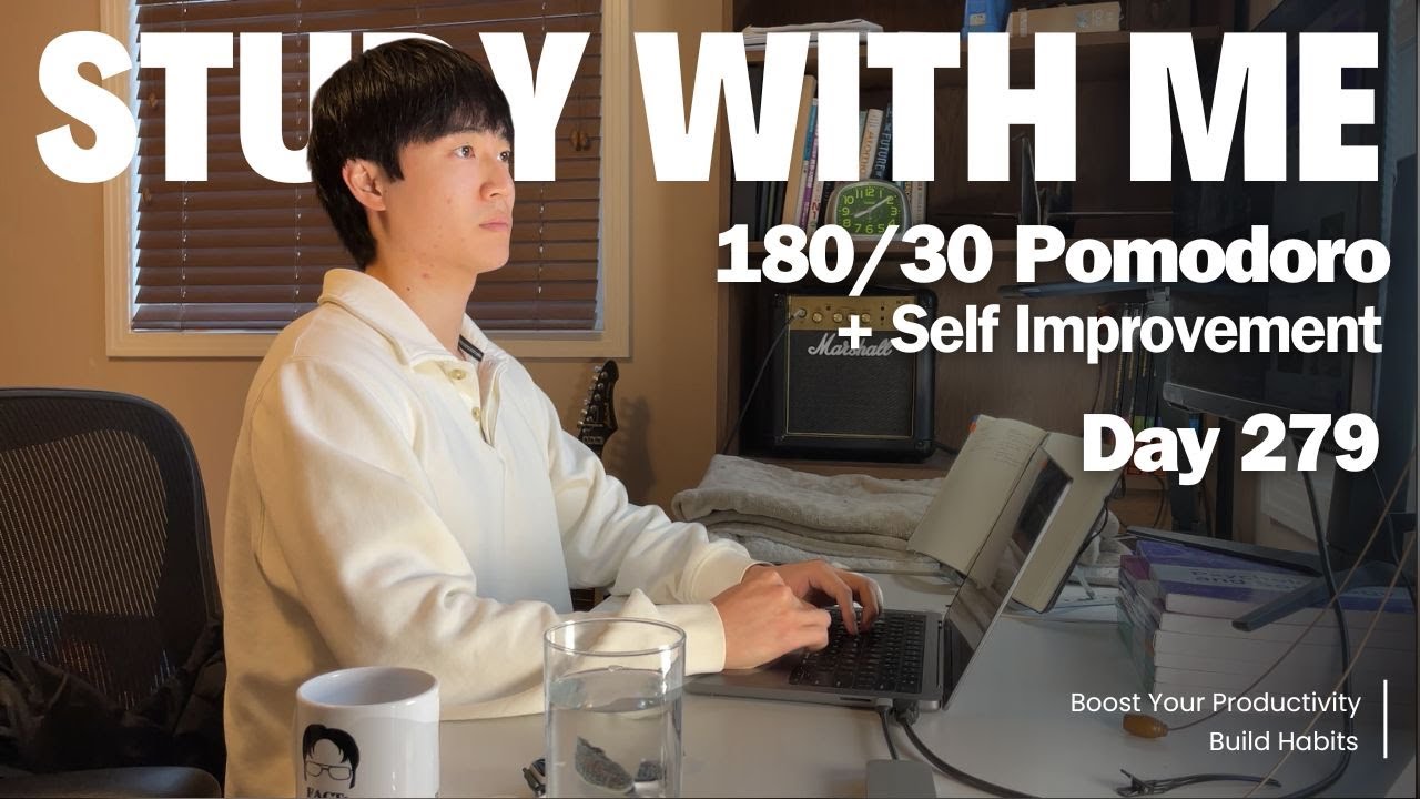11h Study with Me 📚| Pomodoro 180/30 + Self Improvement Breaks
