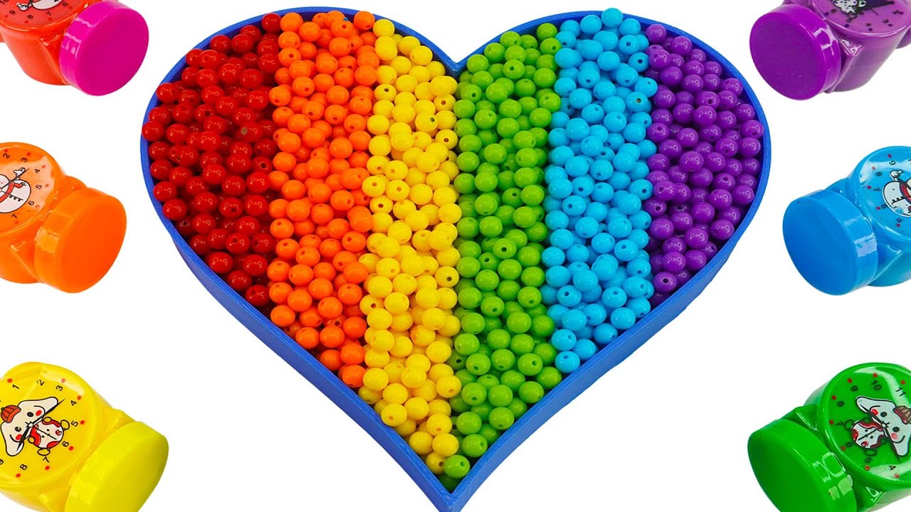 ASMR | Bandeja de Perlas en Forma de Corazón ❤️✨ | Satisfying Video | Rainbow TH Sand