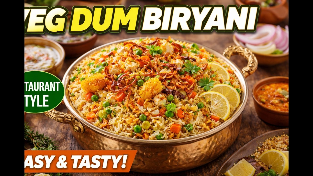 Easy Vegetable Dum Biryani at Home 😋  Veg Dum Biryani Step-by-Step Recipe Simple & Tasty