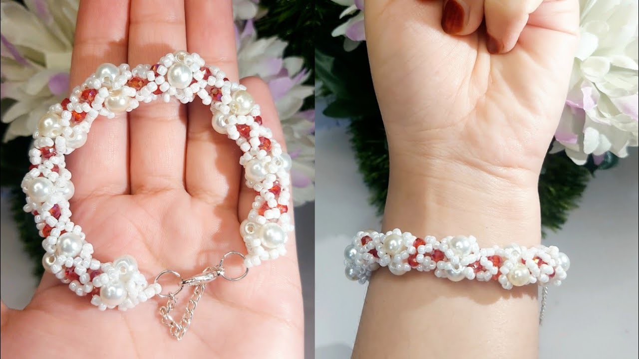 ✨ DIY Pearl & Crystal Beaded Bracelet | Handmade Jewelry Tutorial | Easy Bracelet Making ✨