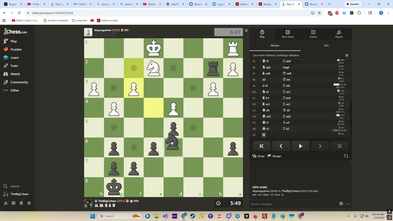 We just played some normal chess moves