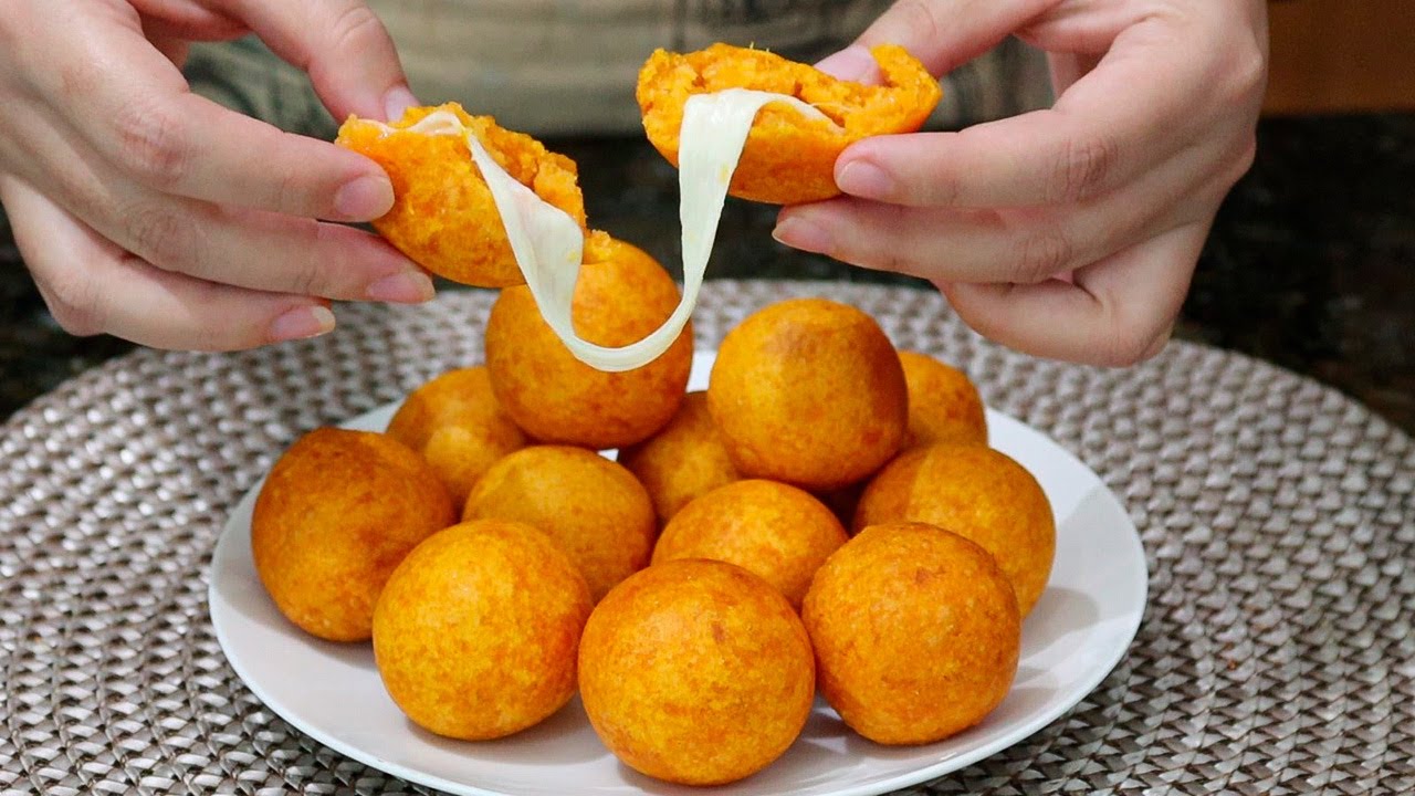Bolitas De Camote Rellenas De Queso 😋🧀