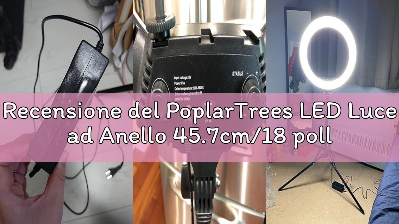 Recensione del PoplarTrees LED Luce ad Anello 45.7cm/18 pollici con Treppiede, 65W Luce per Selfie 3