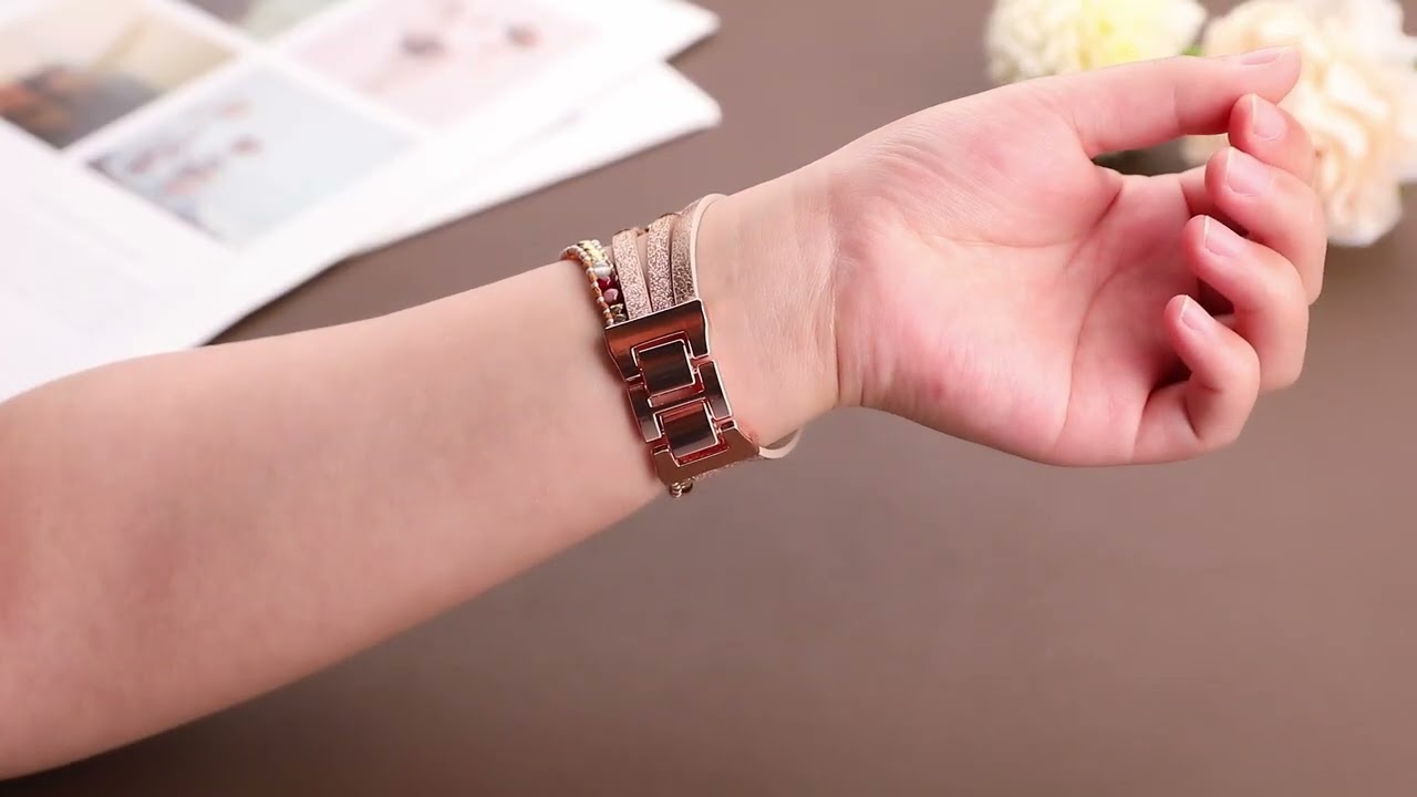 Fitbit Versa 4 Posh Sparkle Leather Strap Handmade Multilayer Wrap with Beaded Bling Jewelry Band