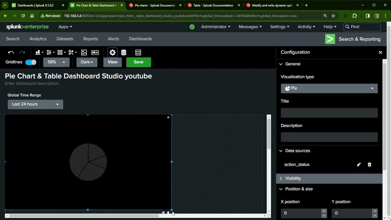 Splunk Dashboard Studio Pie chart and Table visualization color customization options