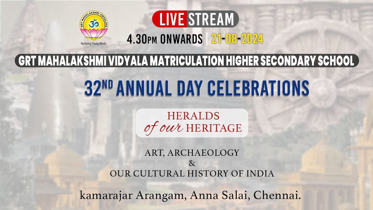 GRT Mahalakshmi Vidyalaya Matriculation Higher Secondary School | 32nd Annual Day | Live