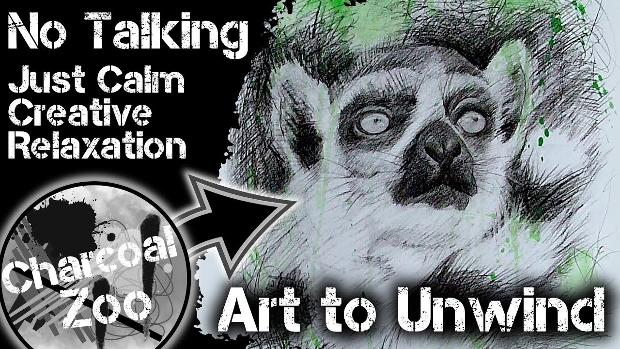 Relaxing wildlife Drawing - Calming Charcoal Art (no talking)