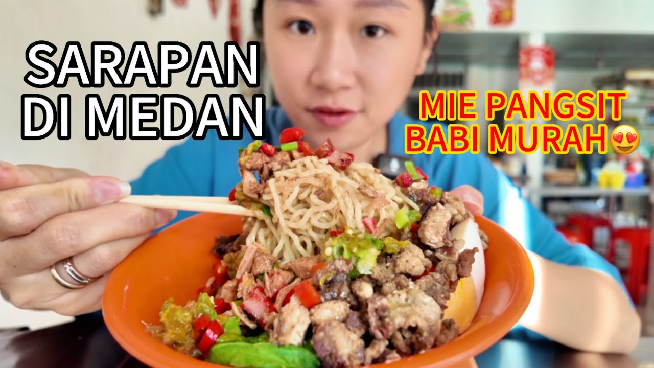 MIE PANGSIT BABI MURAH DI MEDAN 😍 MODEL SARAPAN ORANG MEDAN #jejezhuang