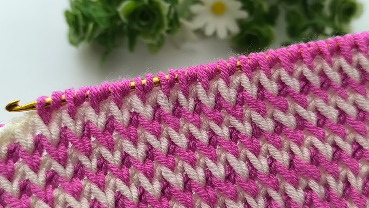 Easy double-sided Tunisian crochet baby blanket and cardigan pattern #knitting #crochet