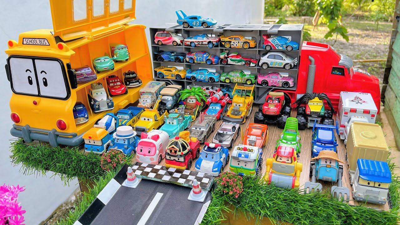 Clean up muddy minicars & disney car convoys! Play in the garden
