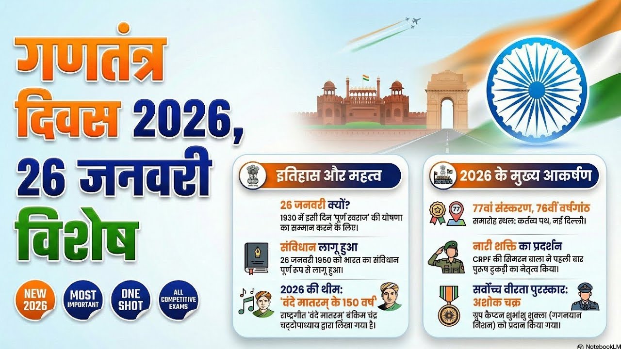 गणतंत्र दिवस 2026 | 26 जनवरी विशेष | Republic Day 2026 Full Details | UP POLICE, STATE EXAMS 