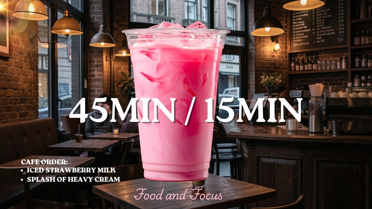 Pink 45/15 Pomodoro study lofi, Cozy Coffee Shop, relaxing lofi for working or studying