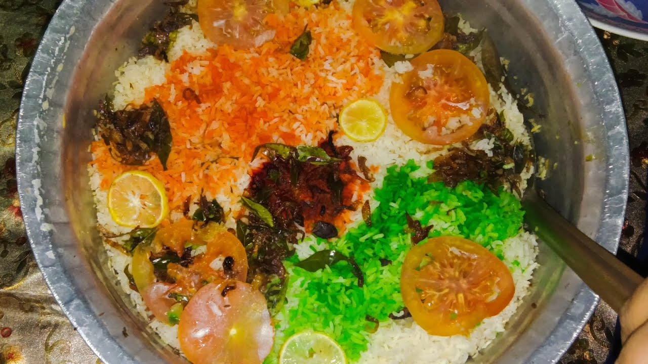 Meri ammi ne banaya 26 january k din dum biryani vo bhi bilkul tirange jaisa#dum biryani #tiranga🔥🌶️